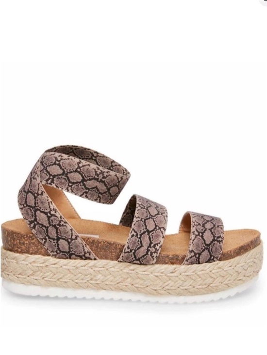 Steve Madden Shoes - Steve Madden Kimmie Platform Cork Sandals Espadrilles Elastic Snakeskin Print 7